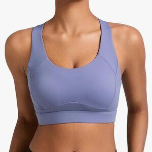 Running Girl dusty blue high impact molded cup sports bra size L LIKE NEW